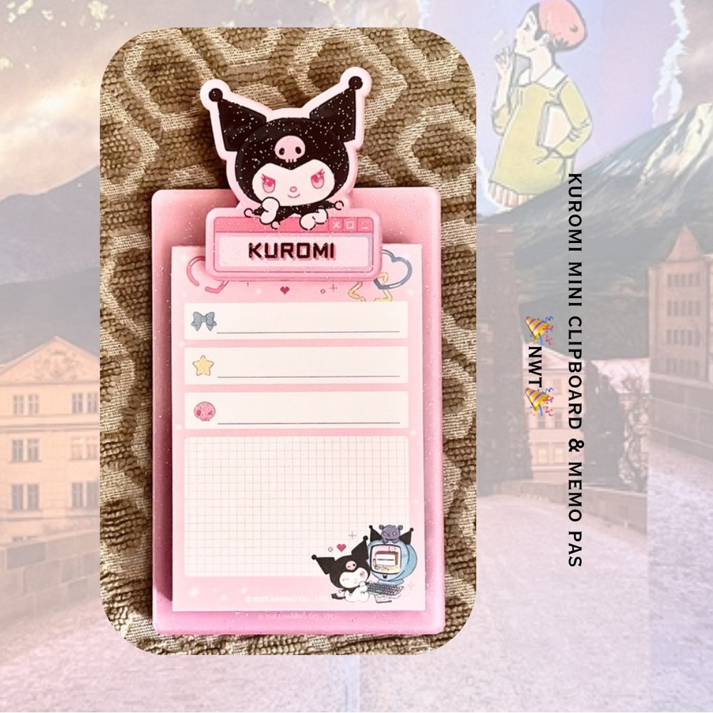 🍭 3/$15 🎉🎉Kuromi Sanrio Mini Clipboard & Memo Pad